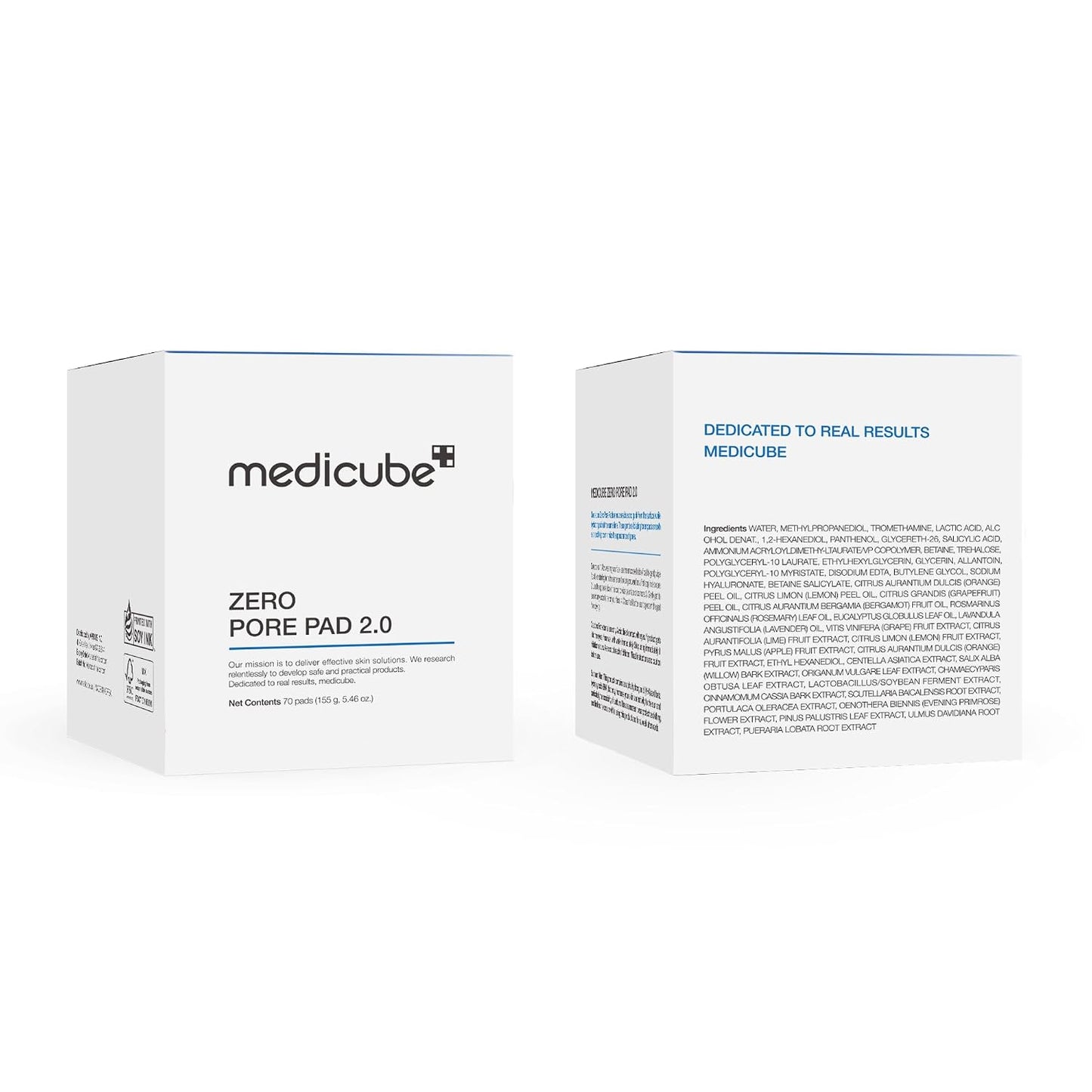 medicube Toner Pads Zero Pore Pad 2.0 for Exfoliation and Pore Care | Dual-Textured Facial Pad with 4.5% AHA Lactic Acid, 0.45% BHA Salicylic Acid - For All, Korean Skin Care, 70 Pads, 1 Pack