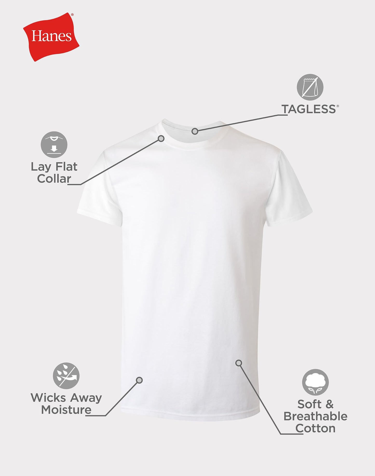 Hanes Men's Undershirt Packs, Stay-Tucked Soft Cotton Undershirts, Best Undershirts for Men, White/Black/Asstd Multipacks