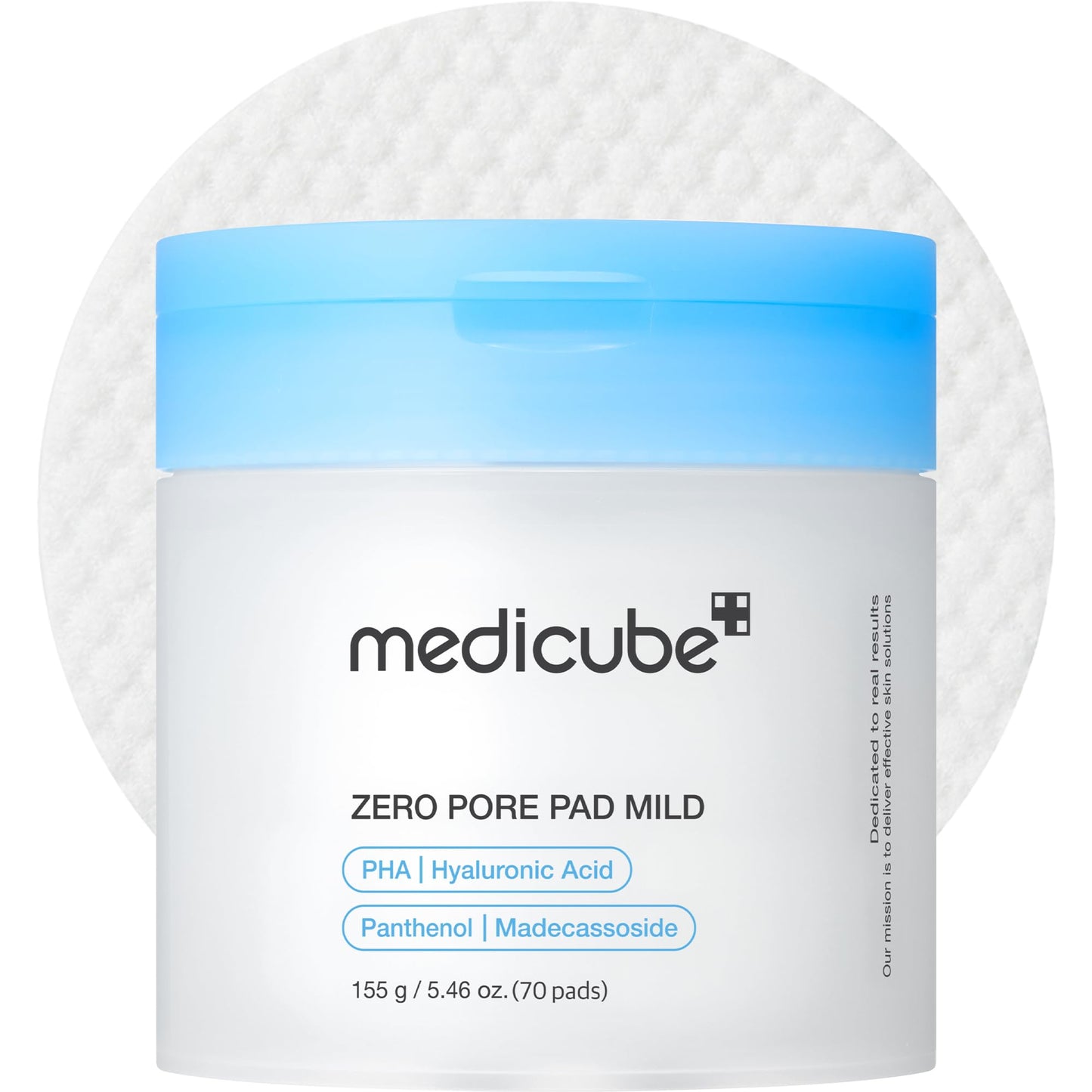 medicube Toner Pads Zero Pore Pad 2.0 for Exfoliation and Pore Care | Dual-Textured Facial Pad with 4.5% AHA Lactic Acid, 0.45% BHA Salicylic Acid - For All, Korean Skin Care, 70 Pads, 1 Pack
