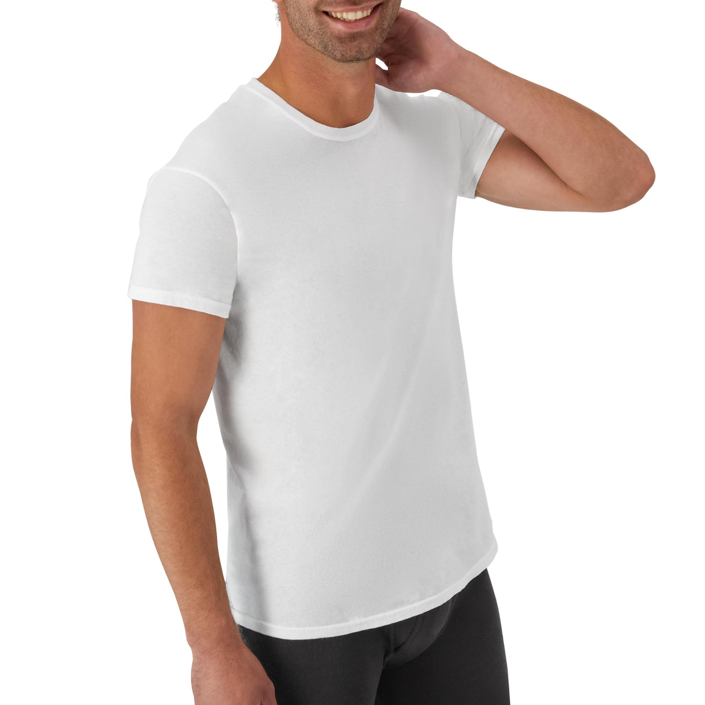 Hanes Men's Undershirt Packs, Stay-Tucked Soft Cotton Undershirts, Best Undershirts for Men, White/Black/Asstd Multipacks