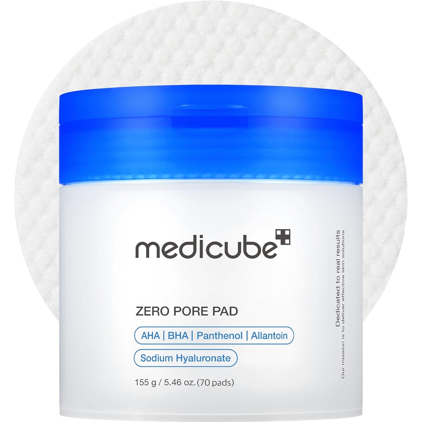 medicube Toner Pads Zero Pore Pad 2.0 for Exfoliation and Pore Care | Dual-Textured Facial Pad with 4.5% AHA Lactic Acid, 0.45% BHA Salicylic Acid - For All, Korean Skin Care, 70 Pads, 1 Pack