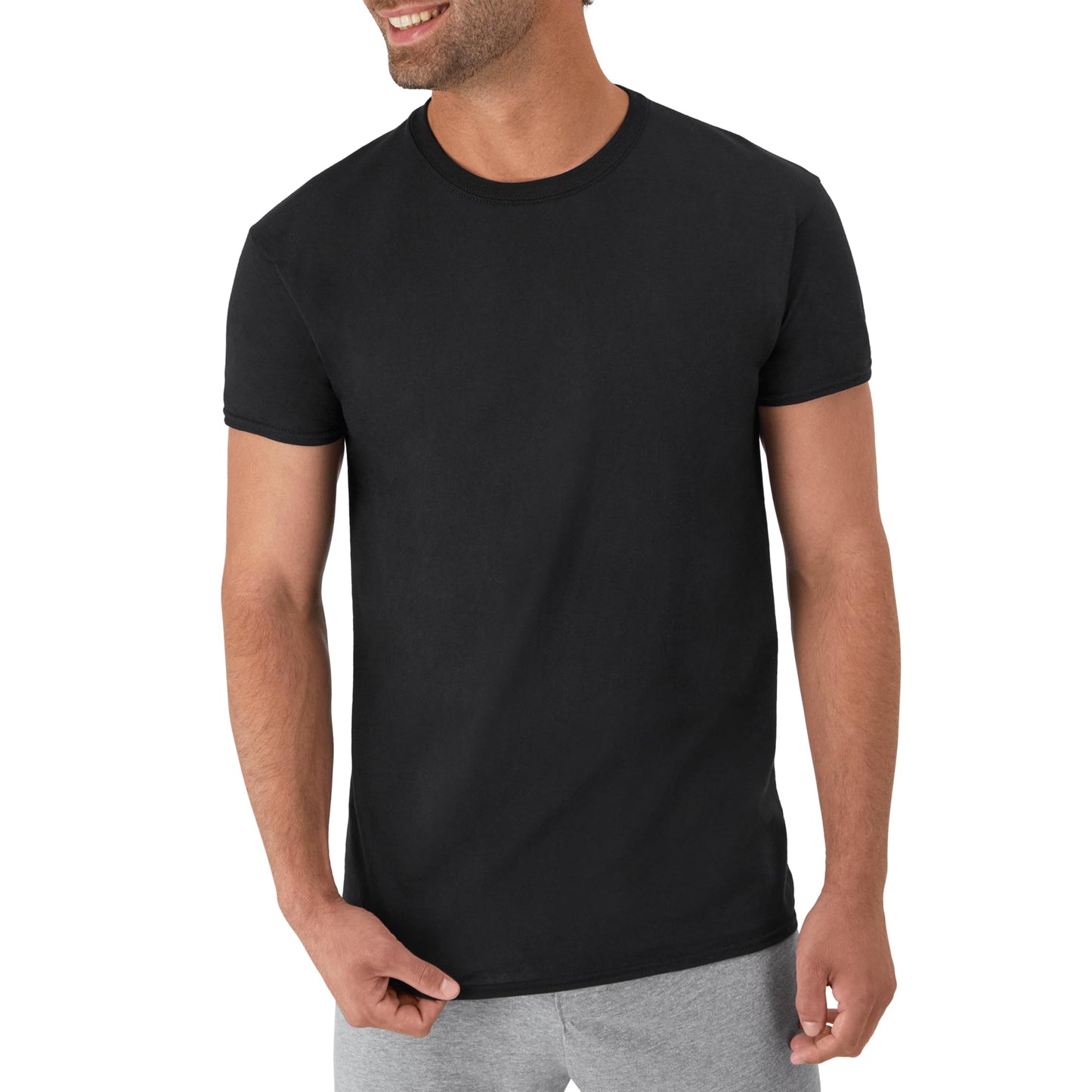Hanes Men's Undershirt Packs, Stay-Tucked Soft Cotton Undershirts, Best Undershirts for Men, White/Black/Asstd Multipacks
