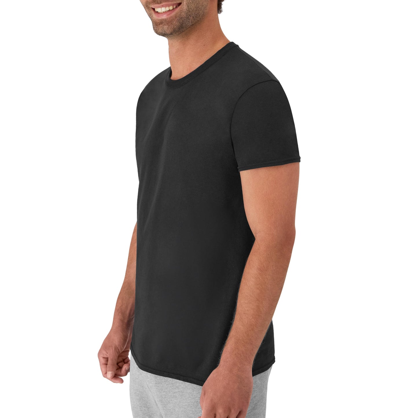 Hanes Men's Undershirt Packs, Stay-Tucked Soft Cotton Undershirts, Best Undershirts for Men, White/Black/Asstd Multipacks