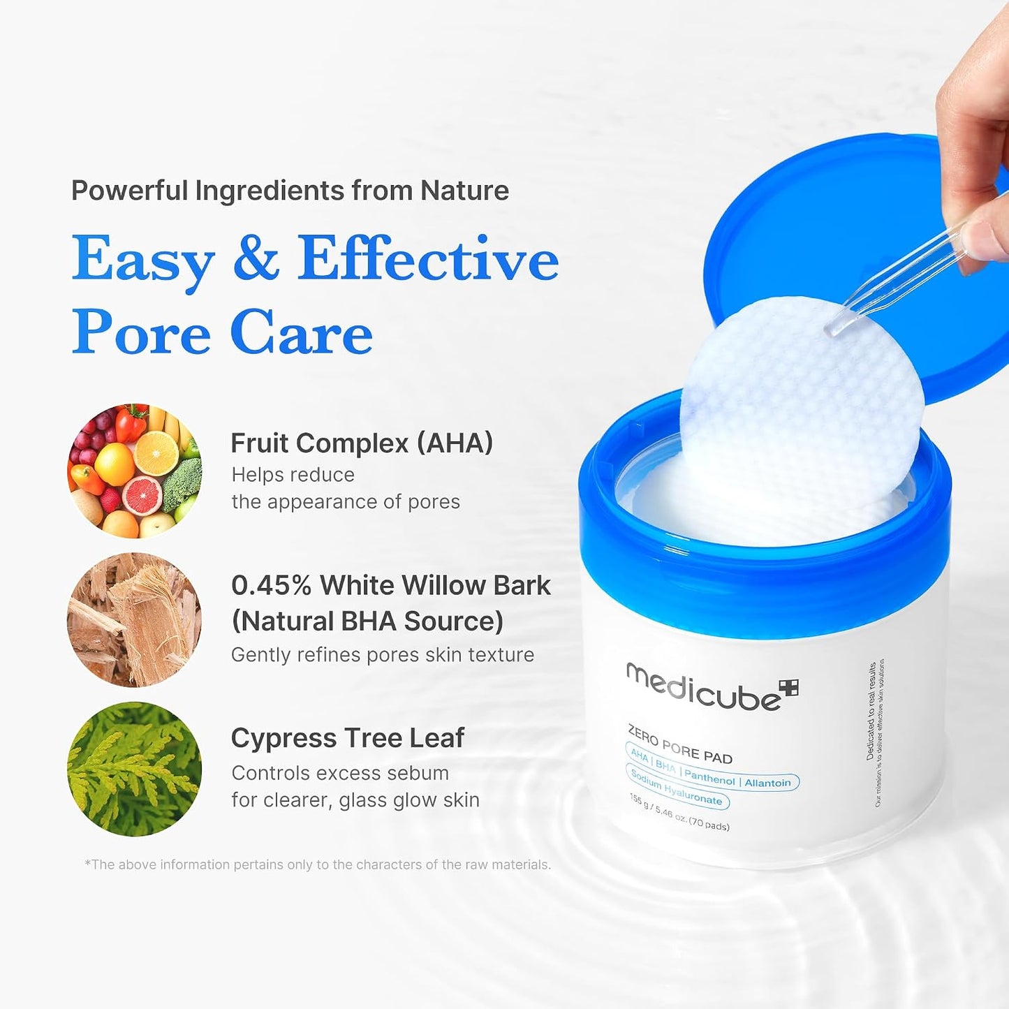 medicube Toner Pads Zero Pore Pad 2.0 for Exfoliation and Pore Care | Dual-Textured Facial Pad with 4.5% AHA Lactic Acid, 0.45% BHA Salicylic Acid - For All, Korean Skin Care, 70 Pads, 1 Pack